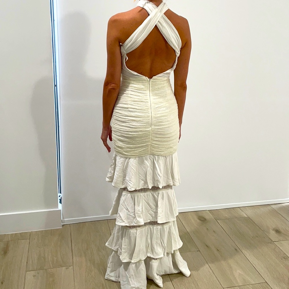 White lace layered dress